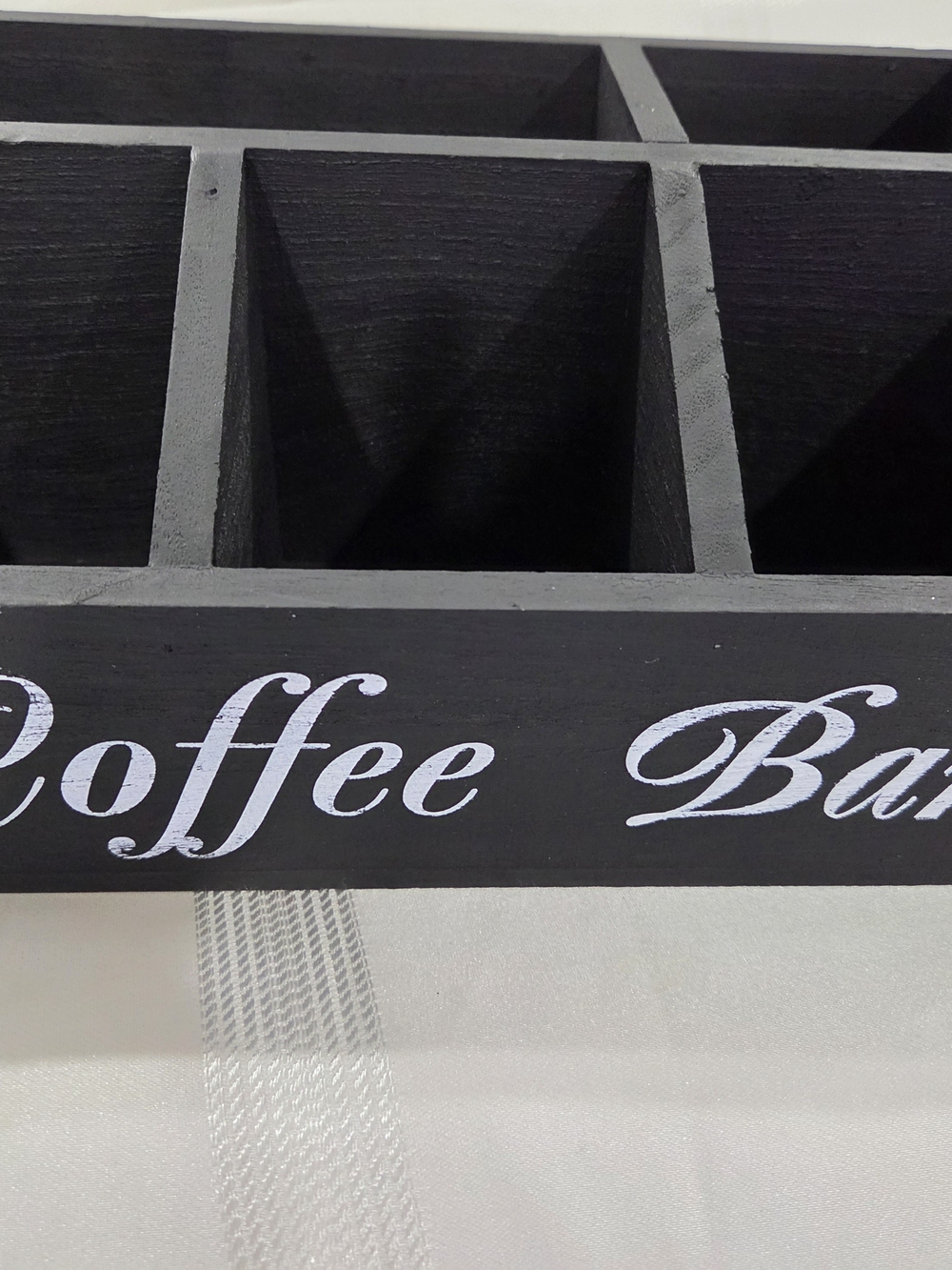 Black Coffee Bar Organizer Crate - Stylish Home Accent